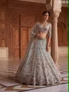 Sea Blue Colour Premium Net Embroidery Designer Lehenga Choli 3038 B